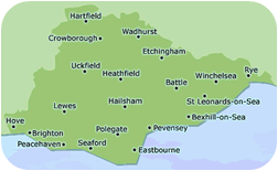 PAT Testing East Sussex map